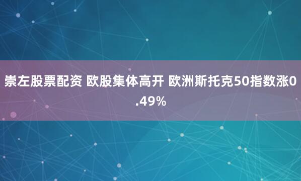 崇左股票配资 欧股集体高开 欧洲斯托克50指数涨0.49%